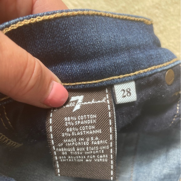 7 for all mankind denim shorts with rolled hem - Picture 2 of 6